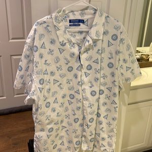 Nautica white and light blue button up 3xl shirt